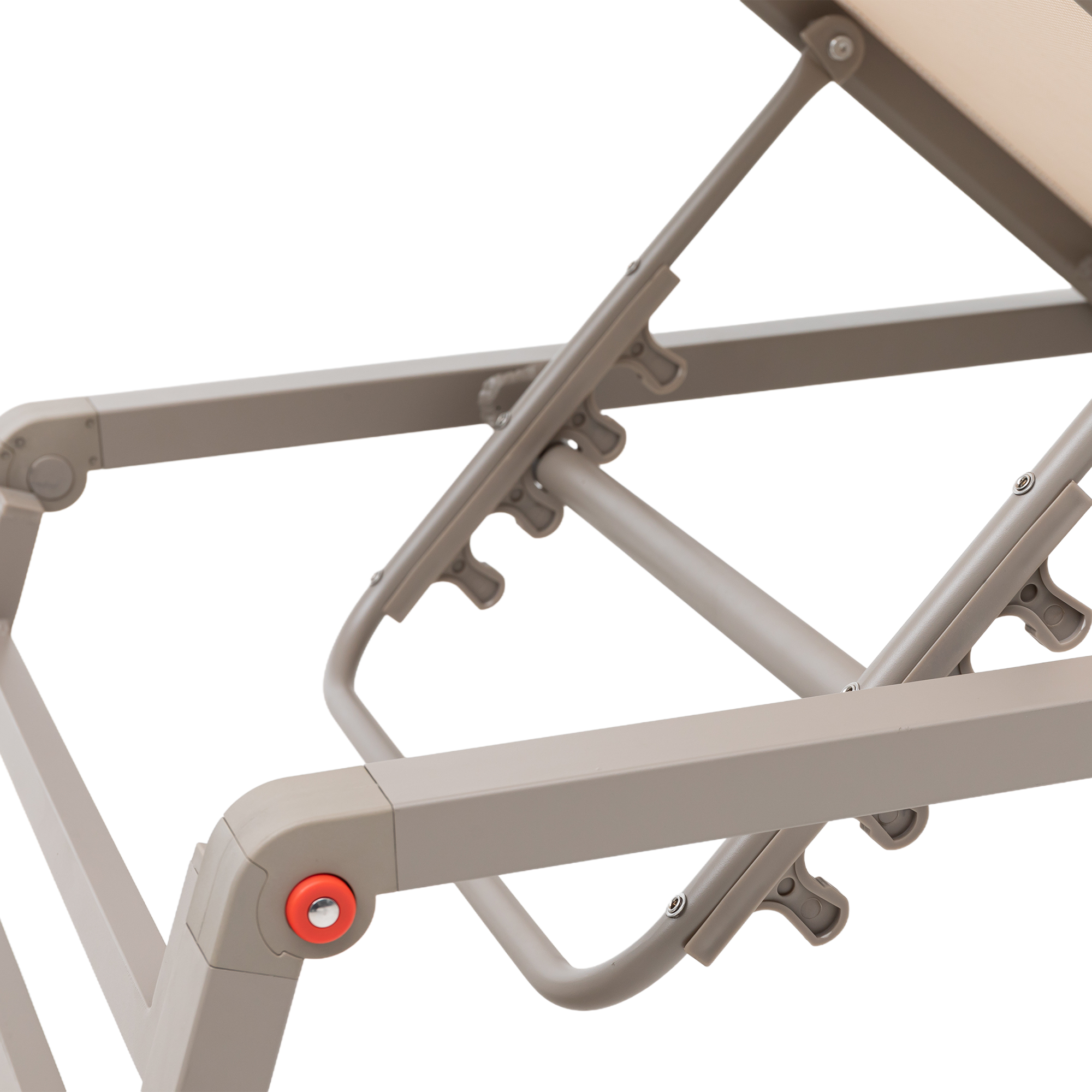 Aluminium / Textilen Klappliege Meran in mocca mousse 194x60x31/94cm