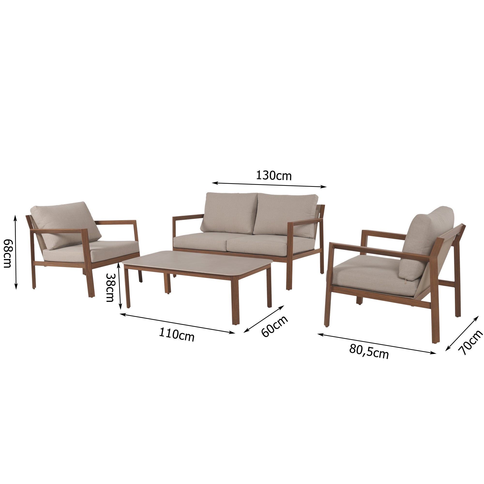 ☀️ JETZT VORBESTELLEN! Inspired by nature! Boho Lounge Set SAHARA / sieht aus wie Holz ist aber wetterfestes Aluminium!