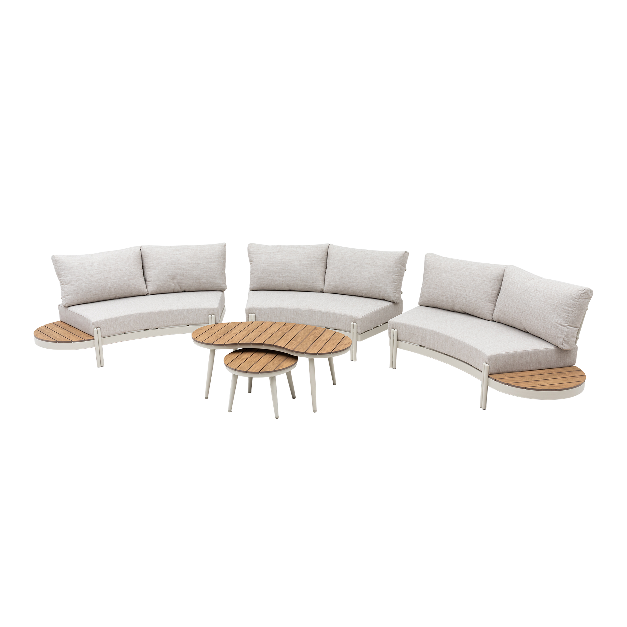 EIN TRAUM IN NATUR! Lounge Set Ronda natur / olive grün wetterfeste Olefin Bezug