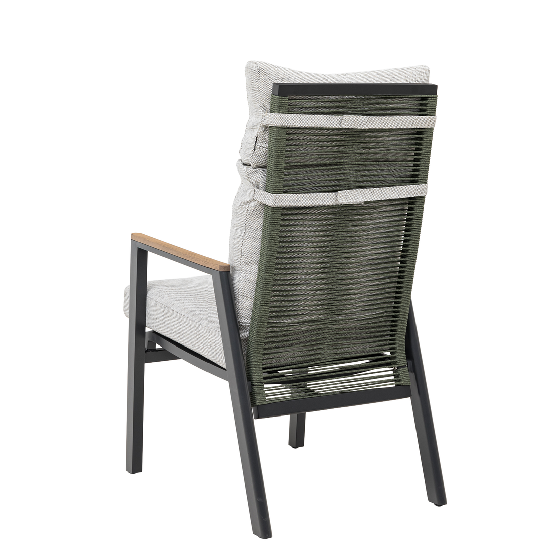 Aluminium / Rope Deluxe Move Sessel Arona in anthrazit / olive grün