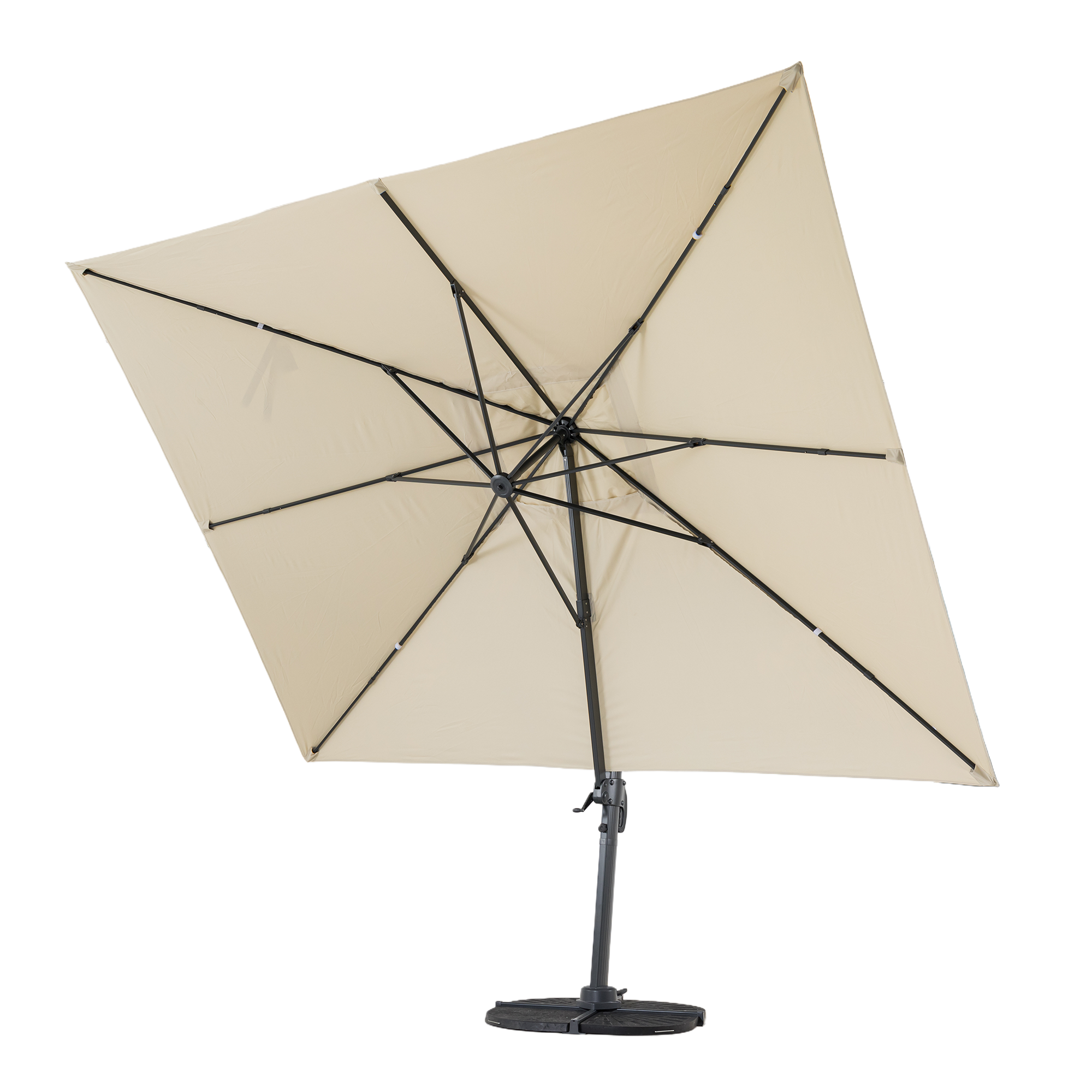 Sonnenschirm Luno 3x4m natur UV50+ / inkl. Schirmständer