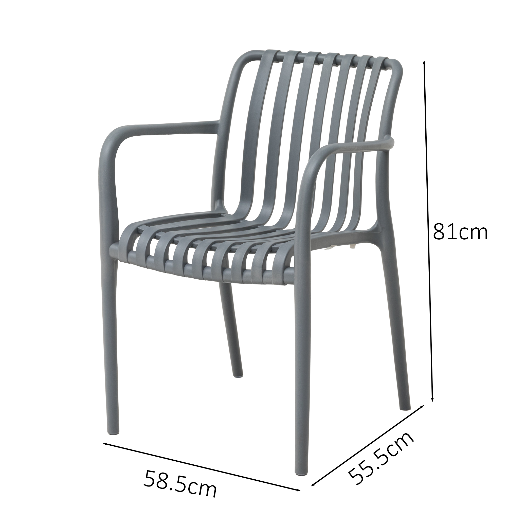 Kunststoff Stapelsessel Viva in der Farbe grau