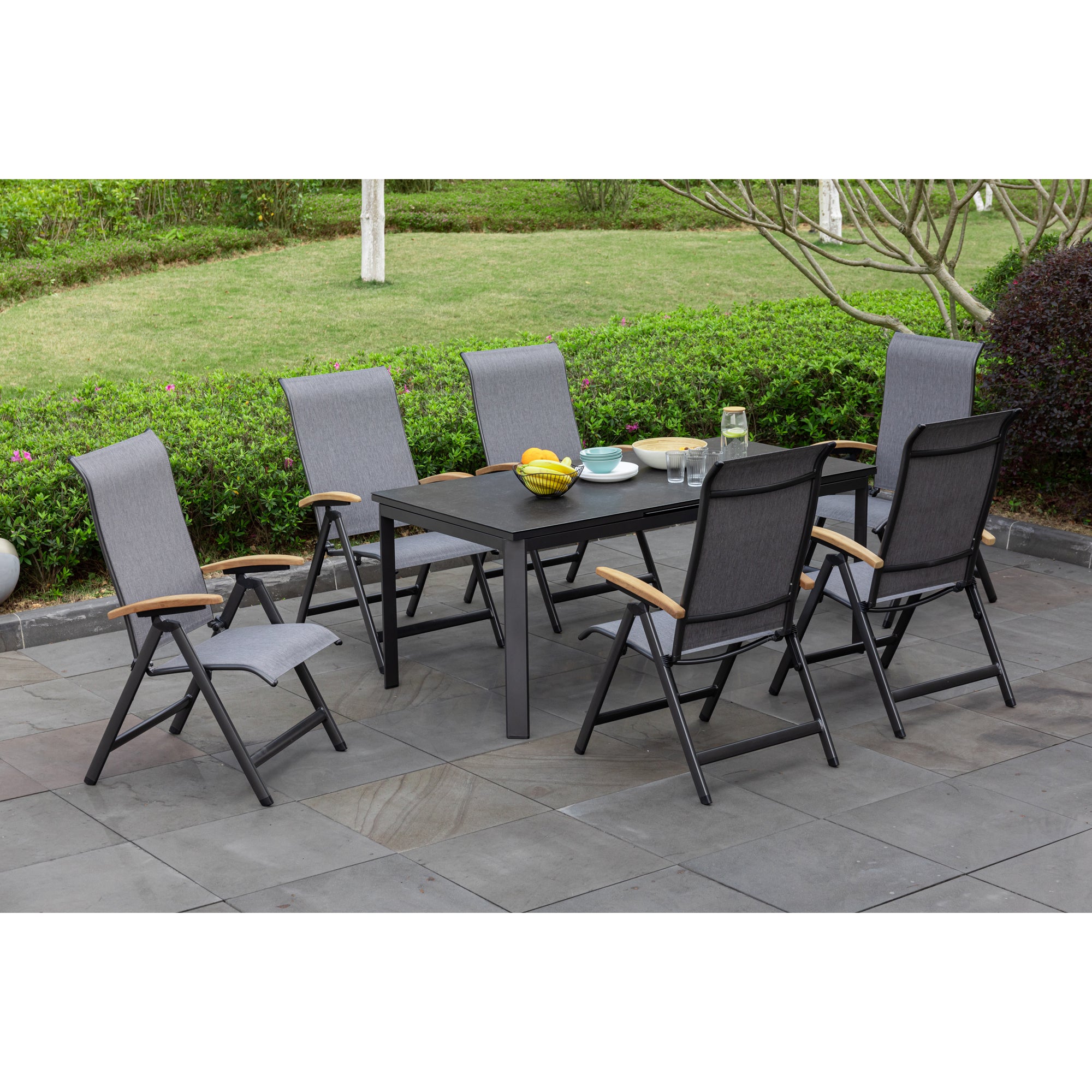 *AUS UNSERER AUSSTELLUNG* 7-tlg. Premium Dining Set / Essgruppe Dakar inkl. Ausziehtisch Colmar