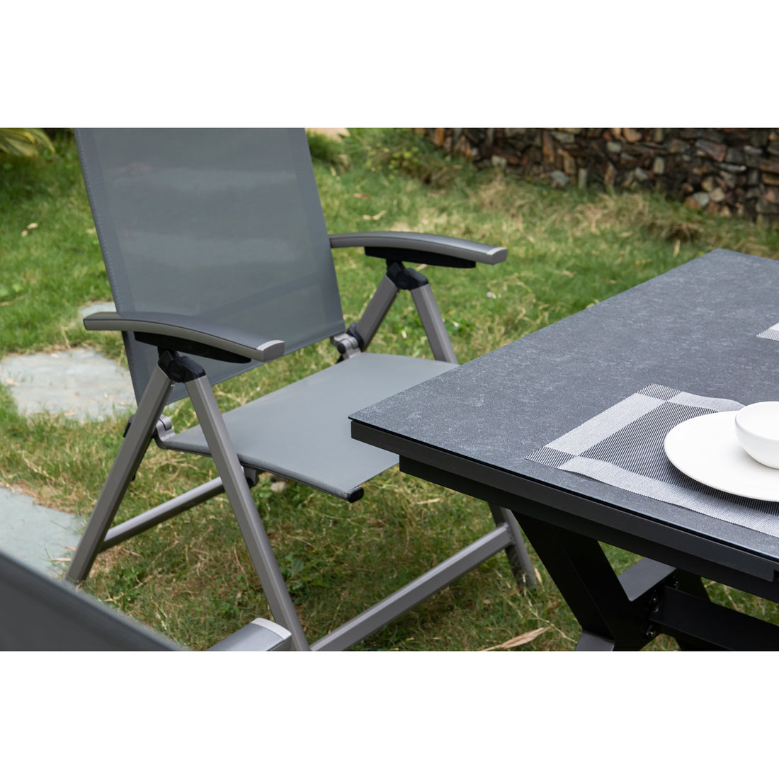 7-tlg. Premium Dining Set / Essgruppe Avantage Silver Moon inkl. Ausziehtisch Phönix