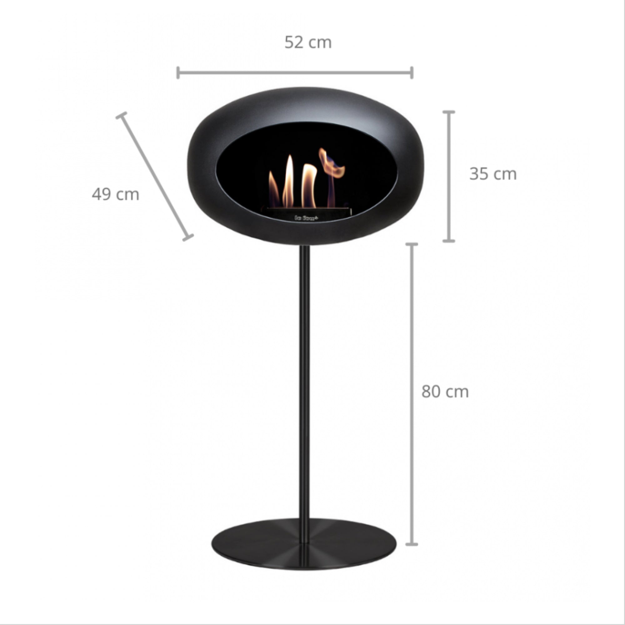 Le Feu Dome Bioethanol Kamin STEEL HIGH 115cm Höhe Feuerstelle
