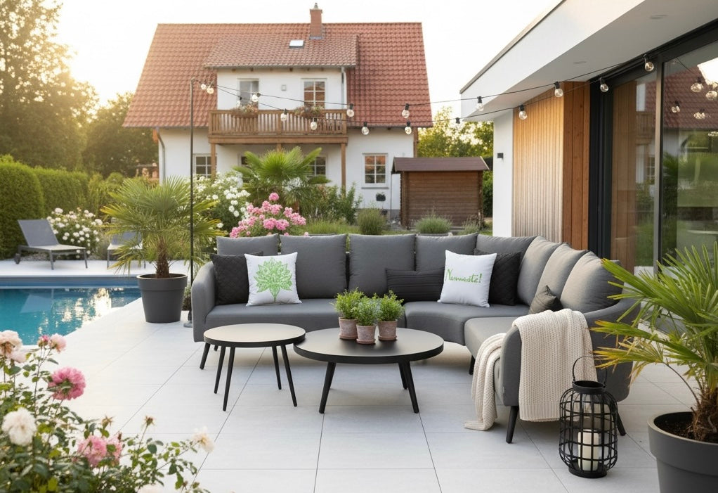 OUTDOOR NEU DEFINIERT! DESIGN - Lounge Set Voyage 100% LIKA-TEX® Bezug in ash (grau)