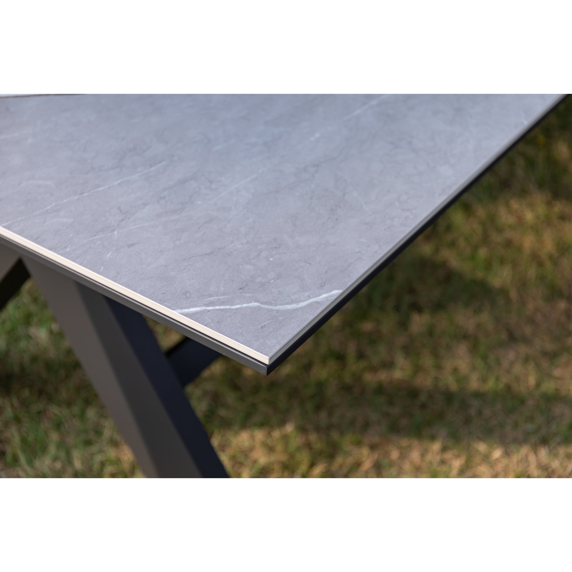 Premium! Dining Tisch Avantage 240 x 100 x 73,5cm / Modernes Alu-Tischgestell kombiniert mit einer Sintered - Stone Tischplatte