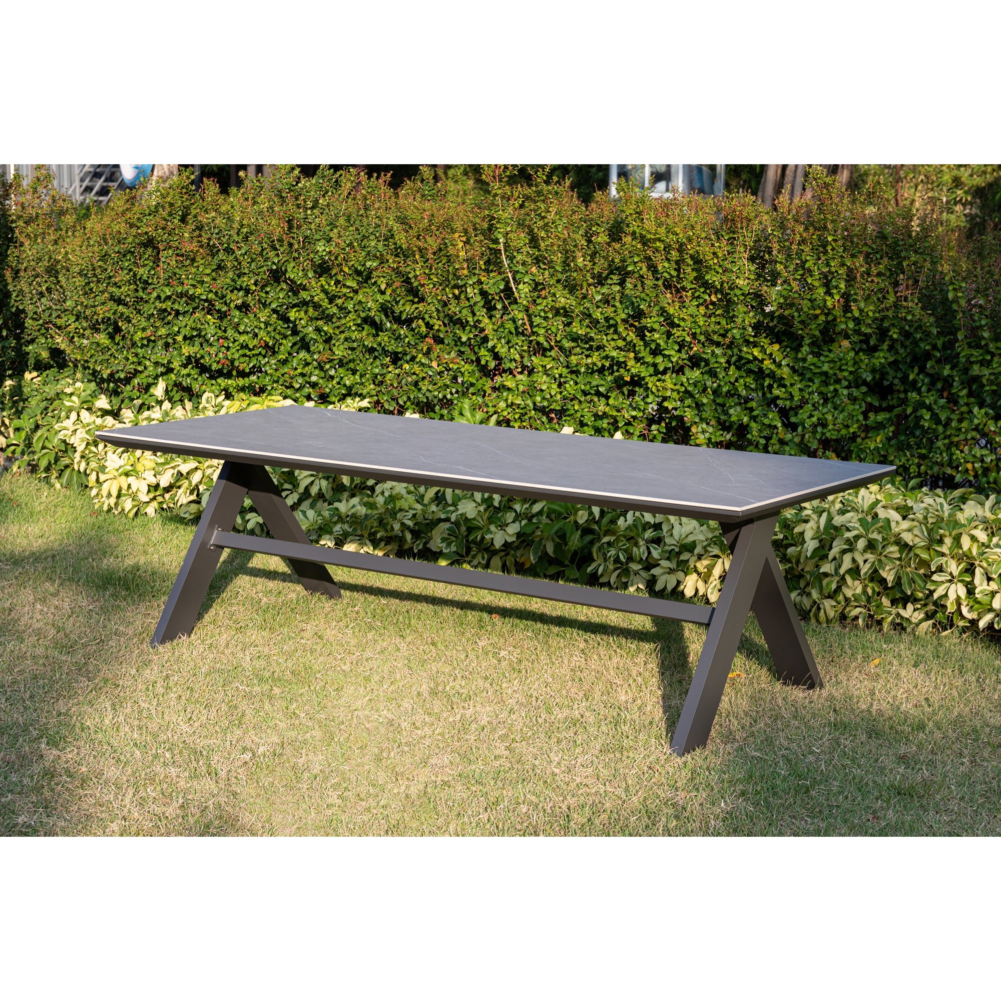 Premium! Dining Tisch Avantage 240 x 100 x 73,5cm / Modernes Alu-Tischgestell kombiniert mit einer Sintered - Stone Tischplatte