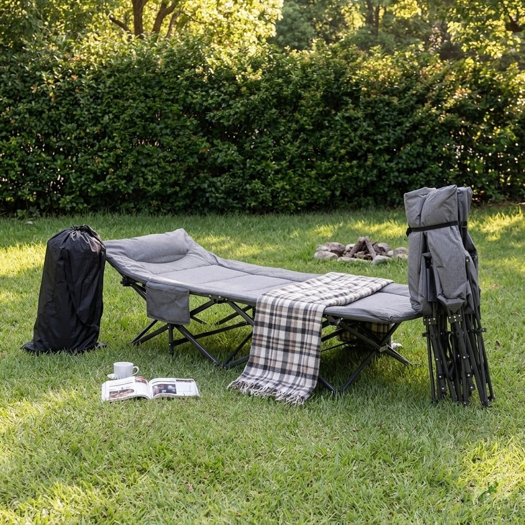 SUMMER SALE ☀️⛱️🏝️ XXL Campingbett / Feldbett / Gästebett / Sonnenliege faltbar praktisch und flexibel 185x67x38cm