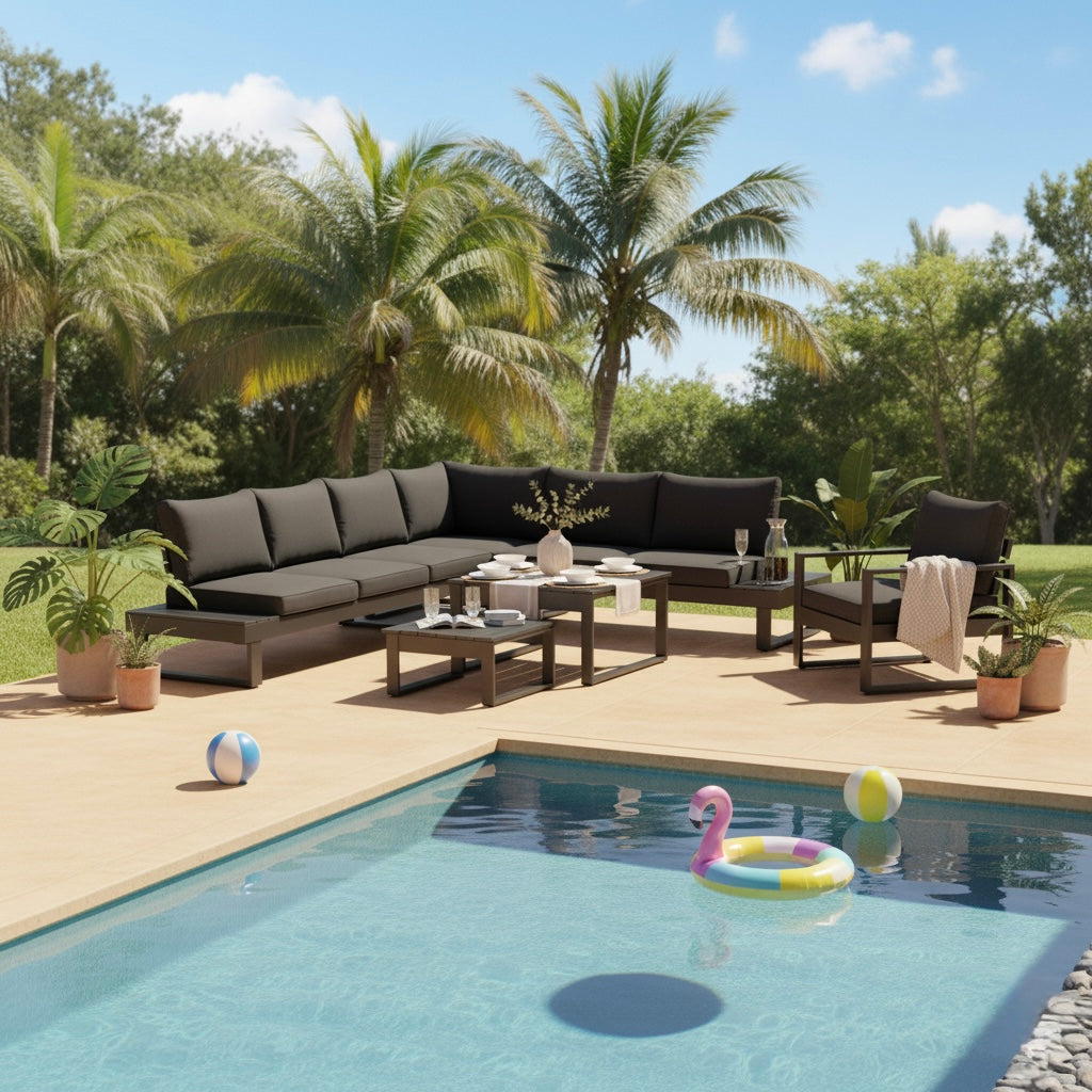 XXL Designer Aluminium Lounge Black Baracoa / Modern & voll im Trend