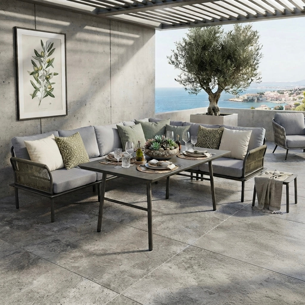 WEEKEND DEAL ☀️ Dining Eck Lounge Madri Verde / Trendstarkes Design & luxuriöser Komfort