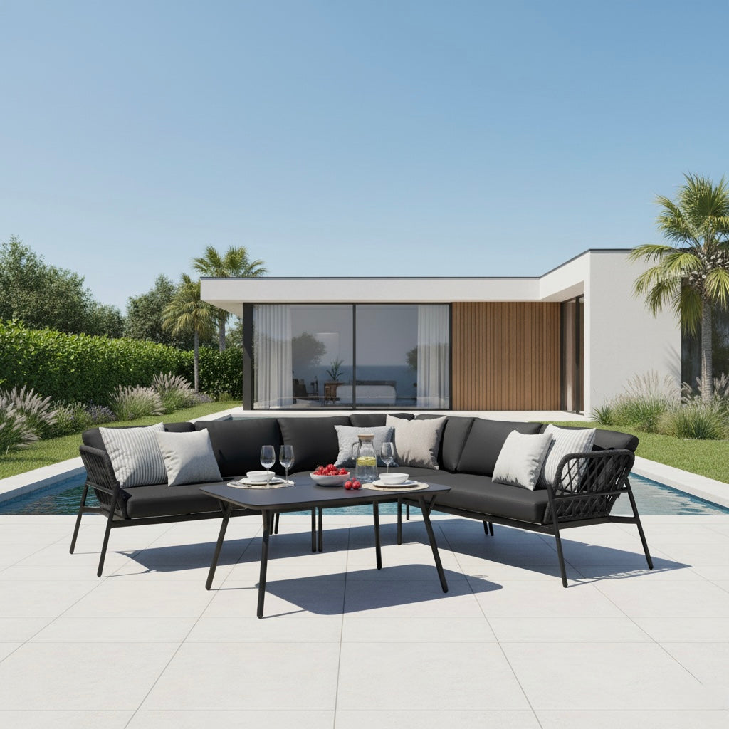 *** Outdoor-Highlight zum Jahresstart *** Designer Lounge Lido! Die Sitzgruppe aus Aluminium & Rope, vereint zur modernen Ruhe-Oase