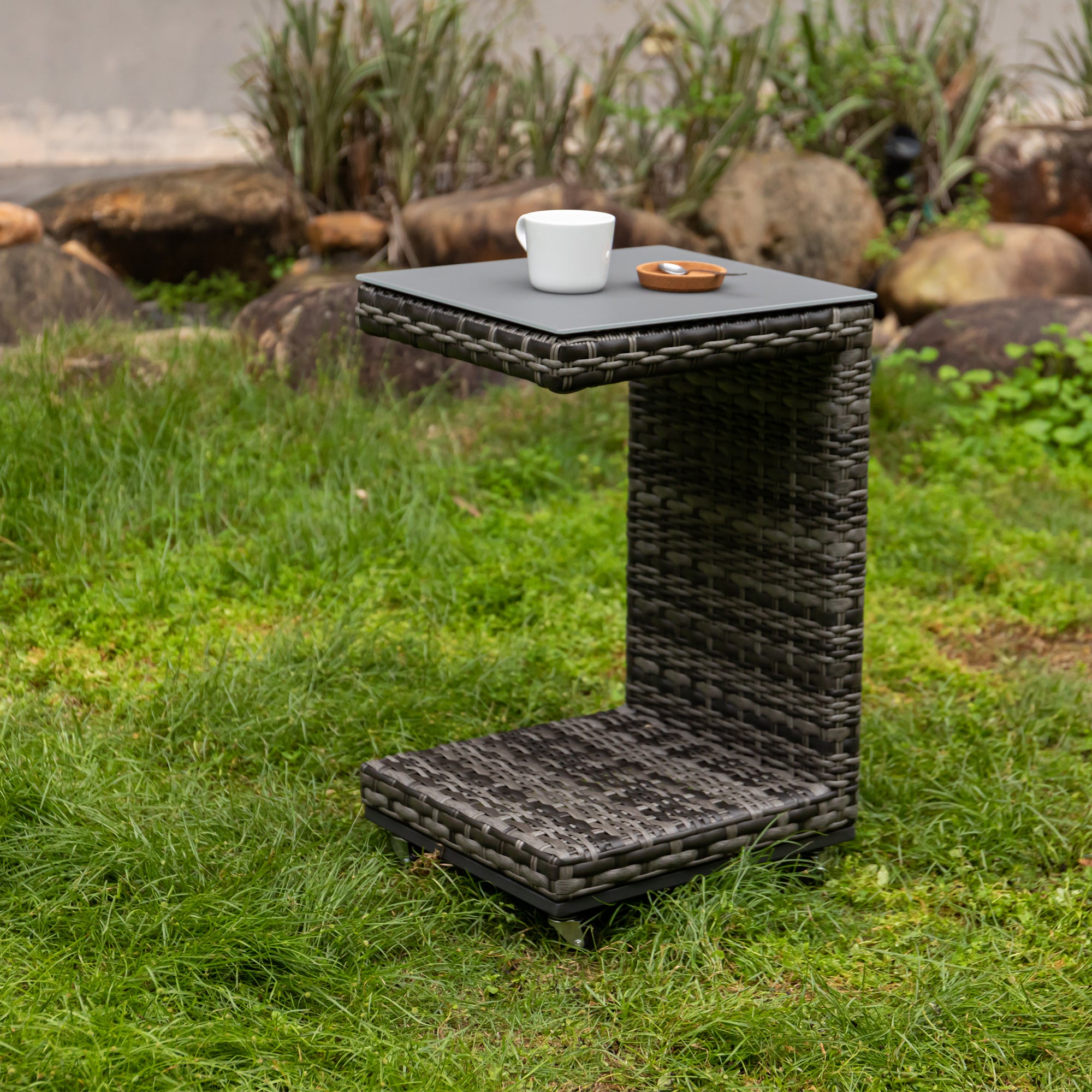 Beistelltisch Deluxe Moon grey Rollbar Sidetable