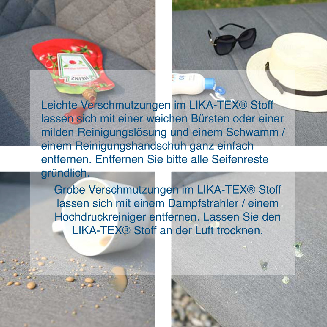 Outdoor Lounge Set Sava 100% wetterfest mit LIKA-TEX® Bezug anthrazit