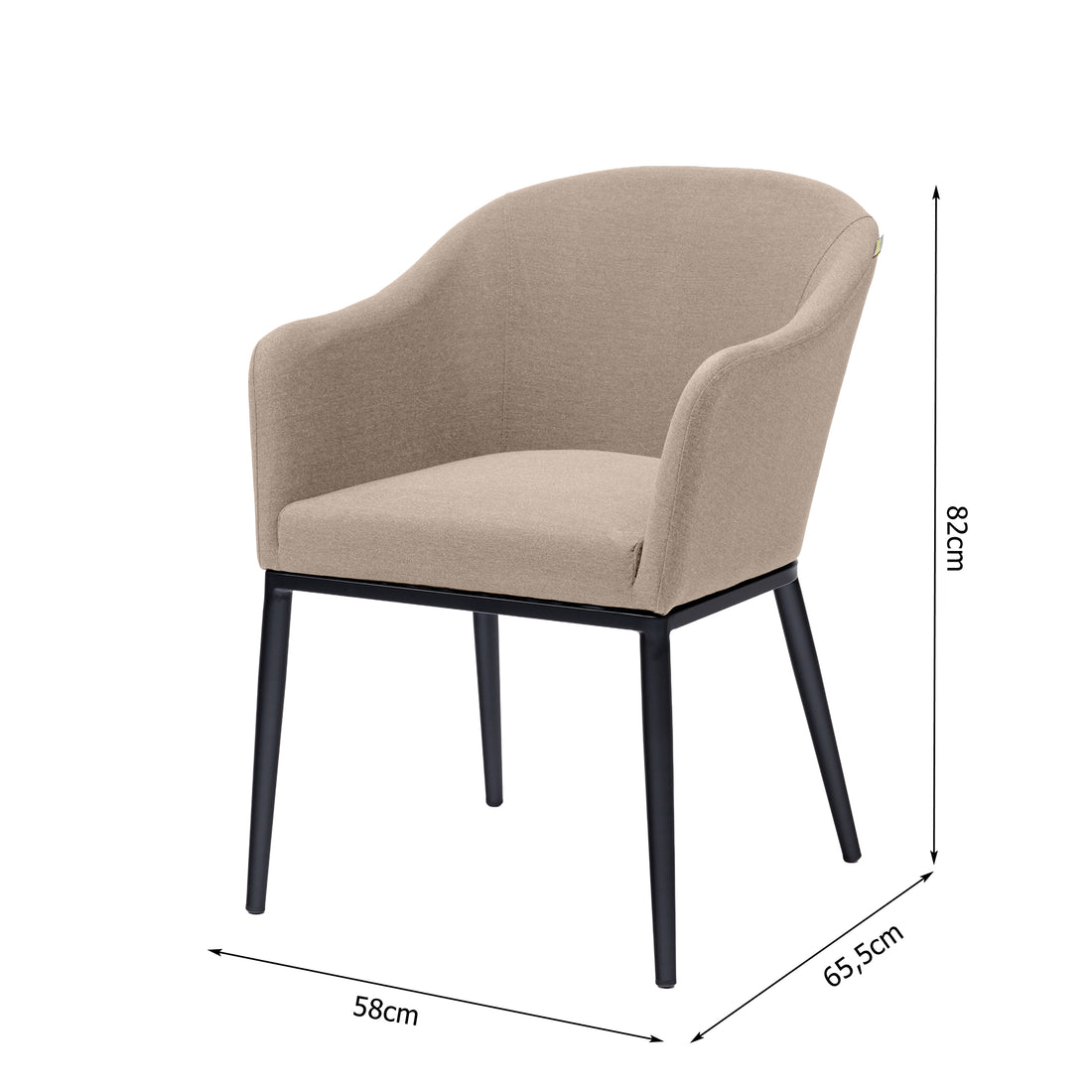 Outdoor Dining Sessel Eclipse VELUVÈ by LIKA-TEX® 100% wetterfest onyx