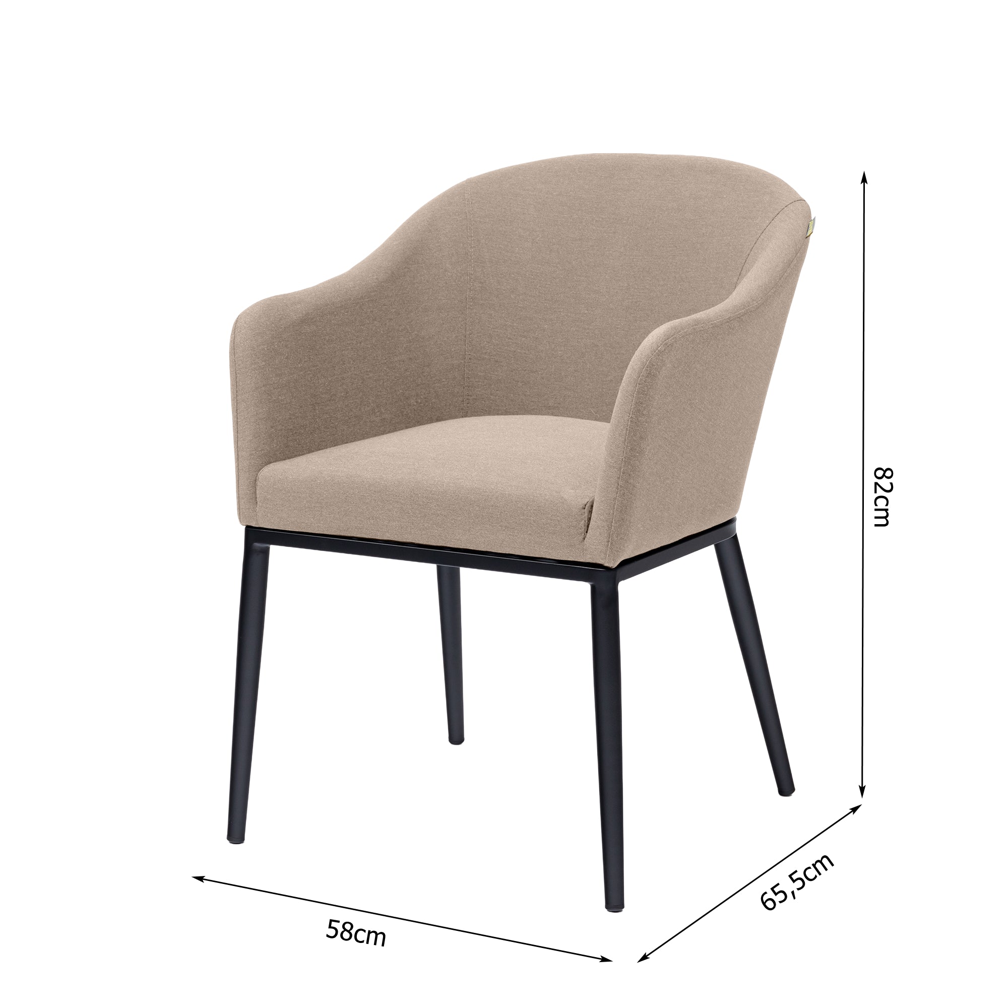 Outdoor Dining Sessel Eclipse LIKA-TEX® 100% wetterfest natur