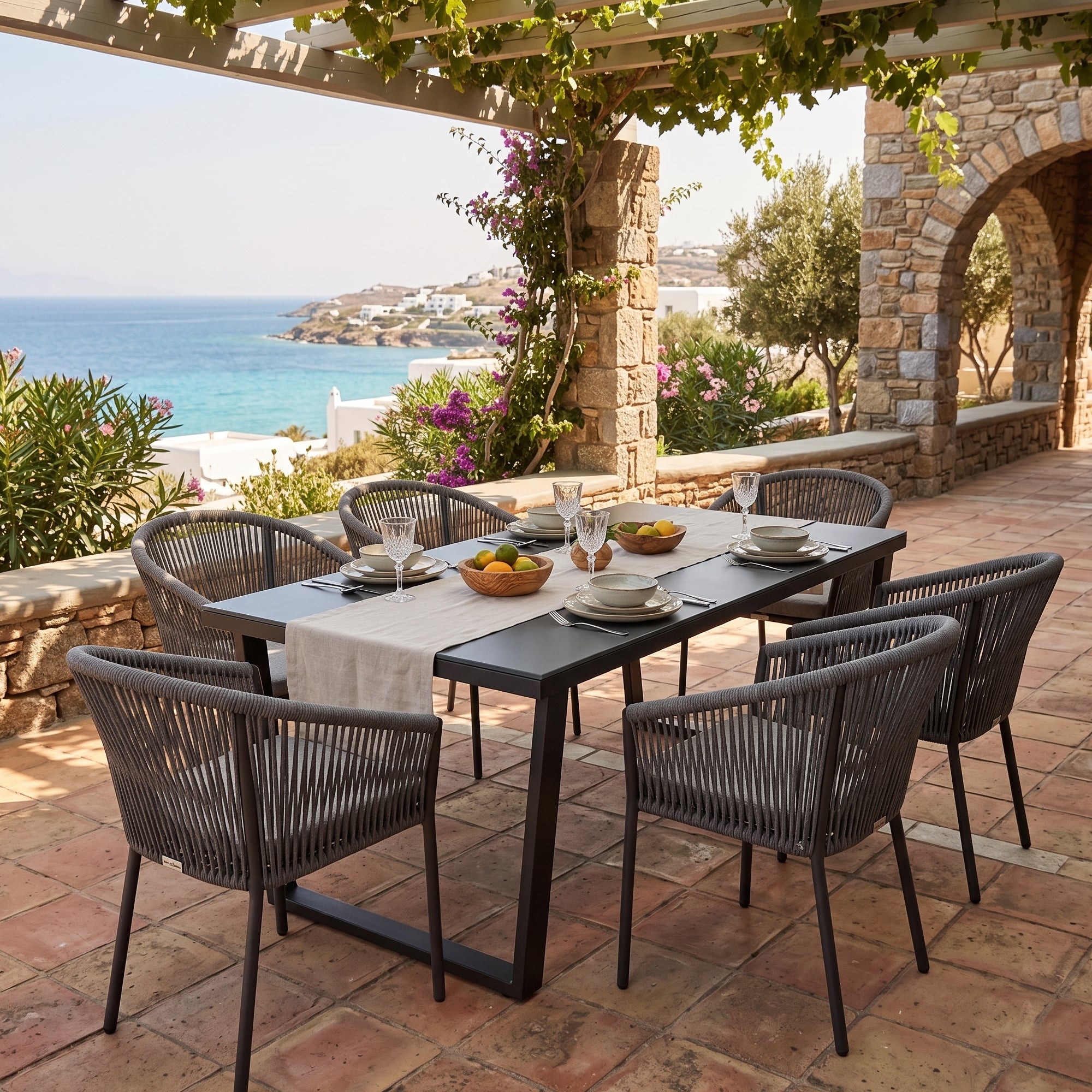 7-tlg. Premium Dining-Set Manhattan / Ravello – Für genussvolle Stunden unter freiem Himmel