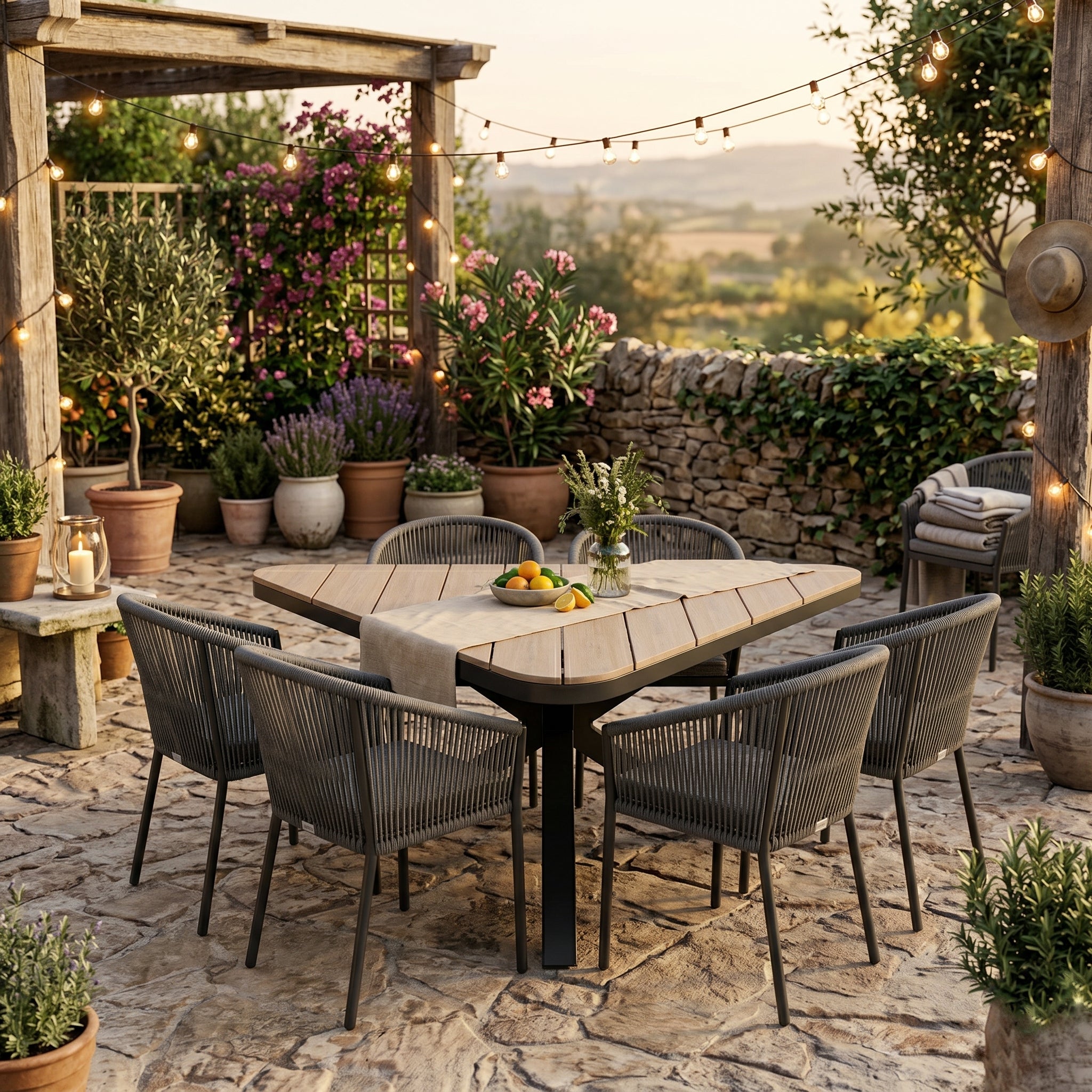 Gartenmöbel-Set Manhattan & Volterra Oak – Eleganz, Komfort & Design in Perfektion