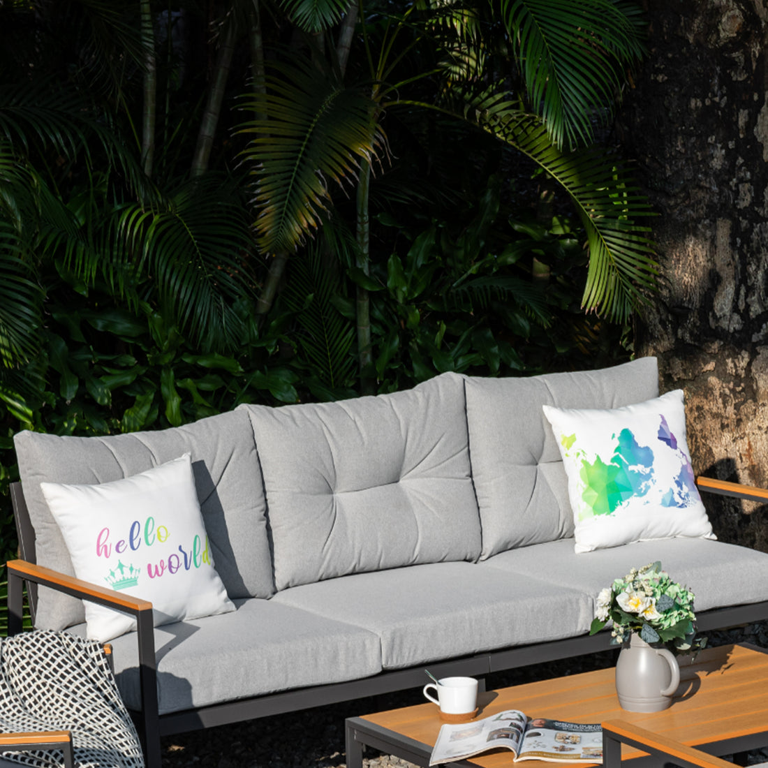 Kissenbezüge / Deko Kissen / Zierkissen Hello World Bunt