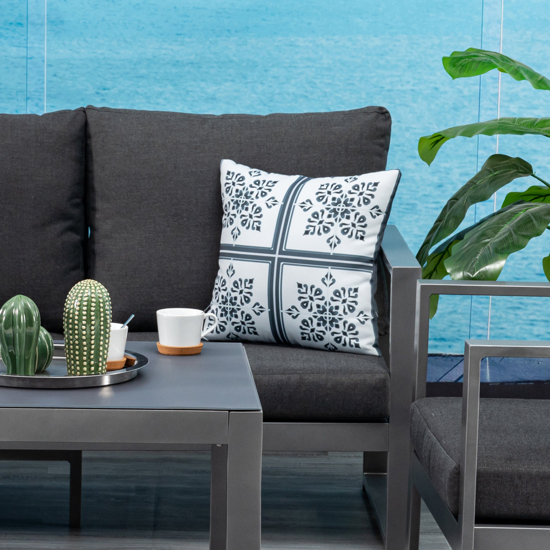 Kissenbezüge / Deko Kissen / Zierkissen Just Relax blau / grau