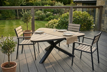 Esstisch Volterra 170x170x75cm oak - Triangel Form / Alu Nonwood