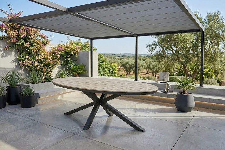 ☀️Summer Deal !☀️ Aluminium / Nonwood Tisch Volterra 220x115x74cm in der Farbe Oak
