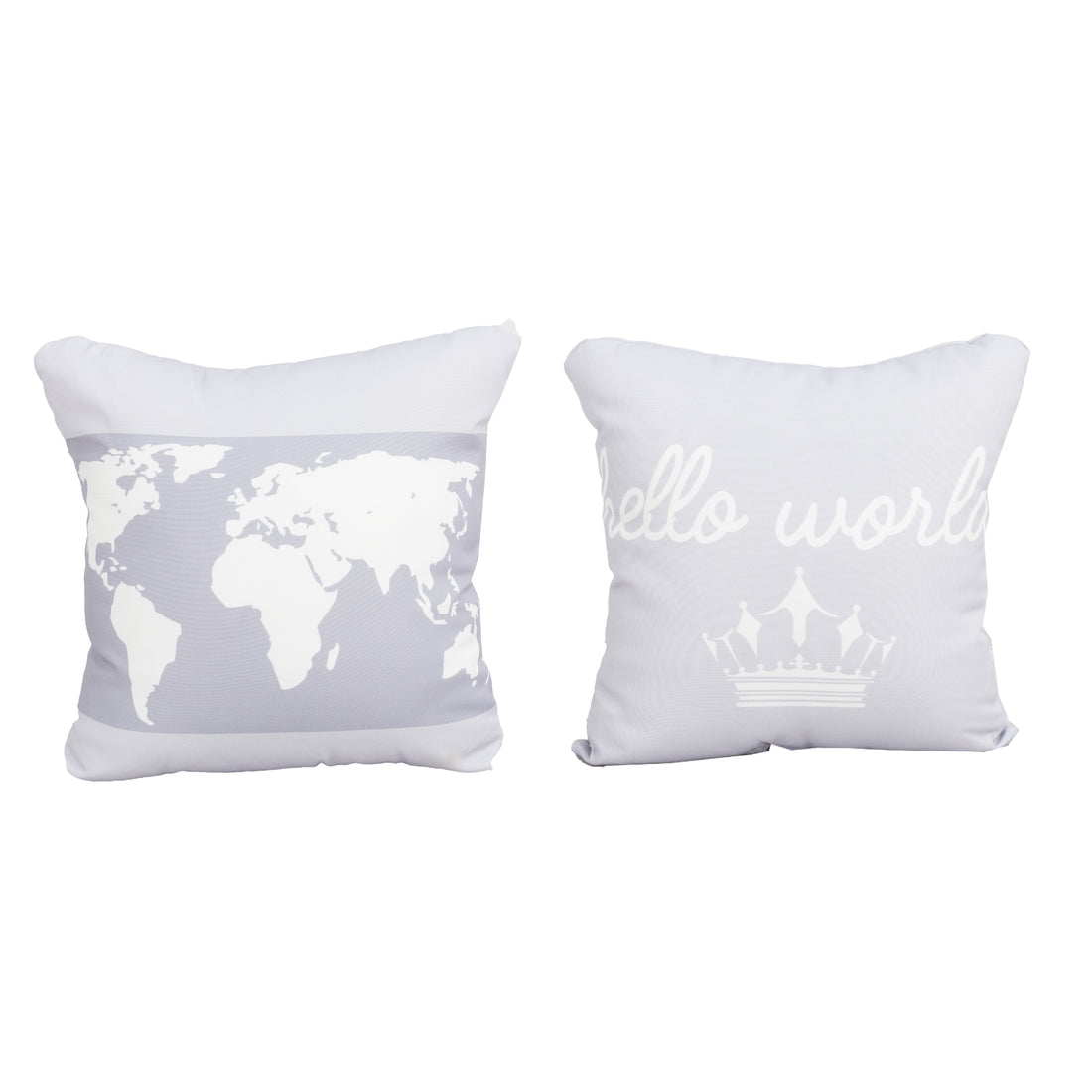 Kissenbezüge / Deko Kissen / Zierkissen Hello World grau