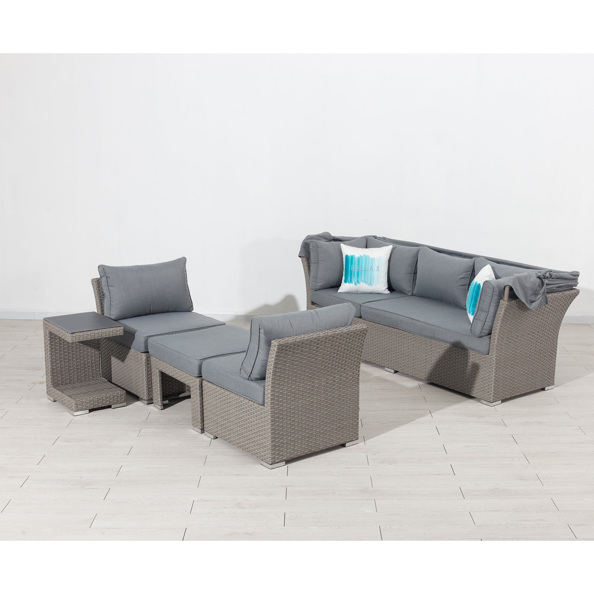 20% EXTRA sparen - Dining Lounge Set / Daybed Relax, variabel stellbar inkl. Sonnendach