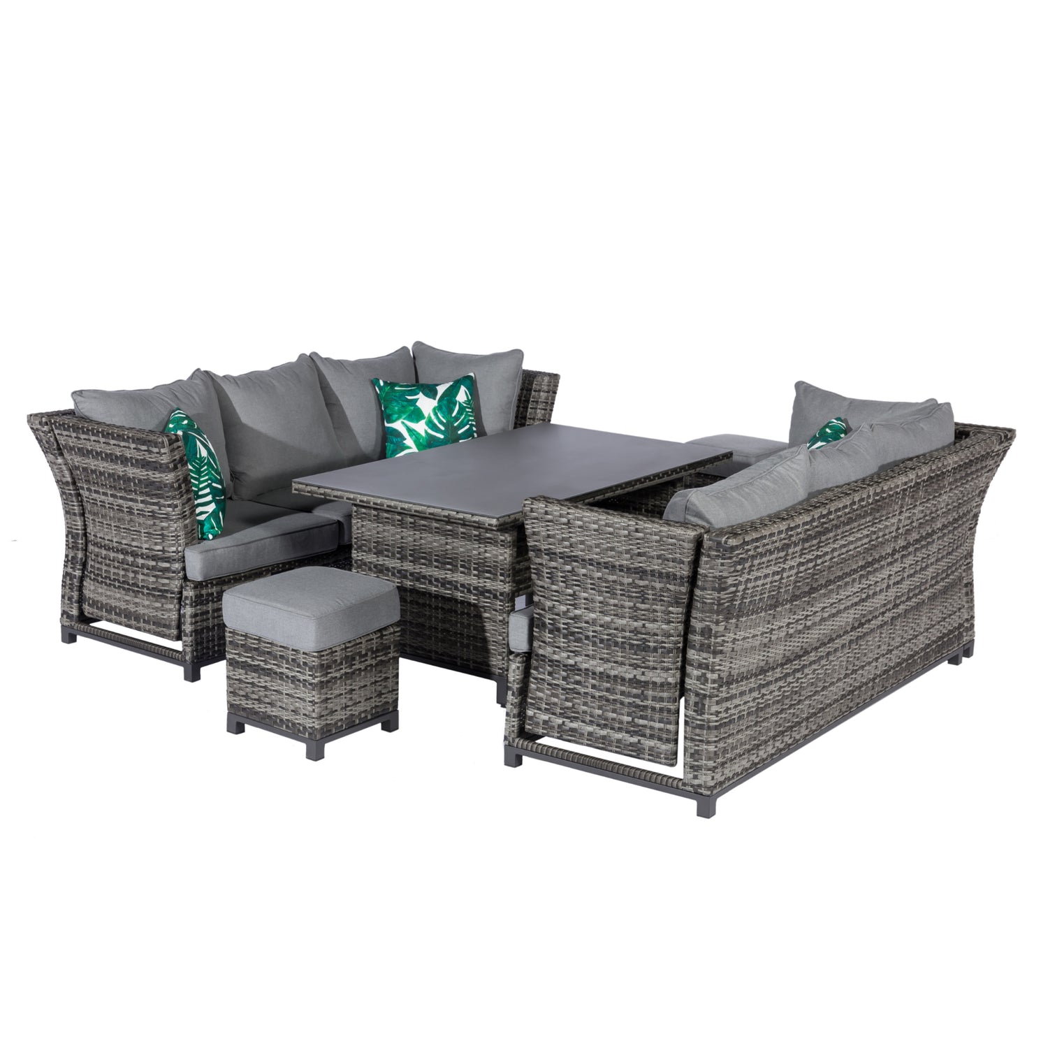 Dining Eck-Lounge Set Havanna Deluxe Moon grey - 3in1 Funktion (variabel stellbar)