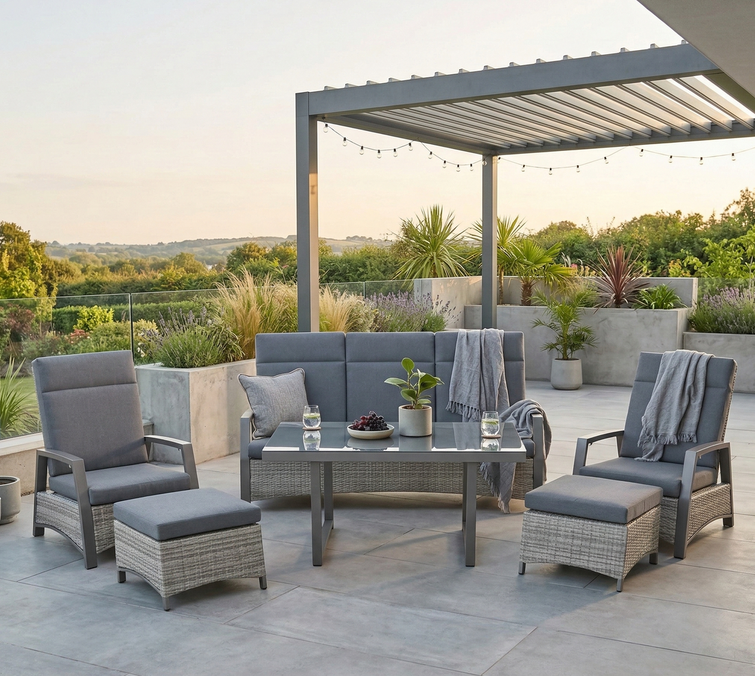 *FRÜHLINGS-ANGEBOT* Designer Lounge Salerno / alle Rückenteile stufenlos verstellbar - mehr entspannen geht nicht!