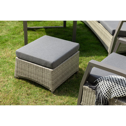 Salerno Designer Lounge Set Alu / Polyrattan alle Rückenteile stufenlos verstellbar