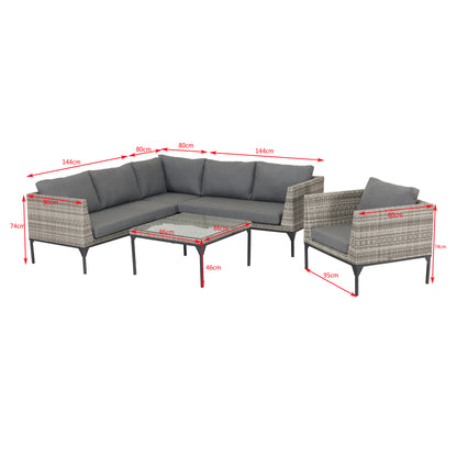 XXL Design Eck Lounge Set Pulsano Gartenmöbel Gruppe Sofa inkl. Sessel