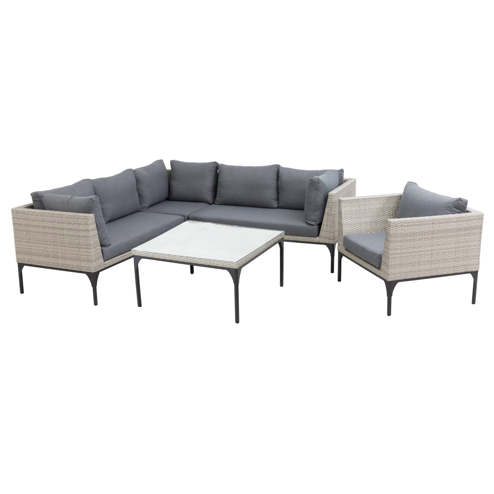 XXL Design Eck Lounge Set Pulsano Gartenmöbel Gruppe Sofa inkl. Sessel