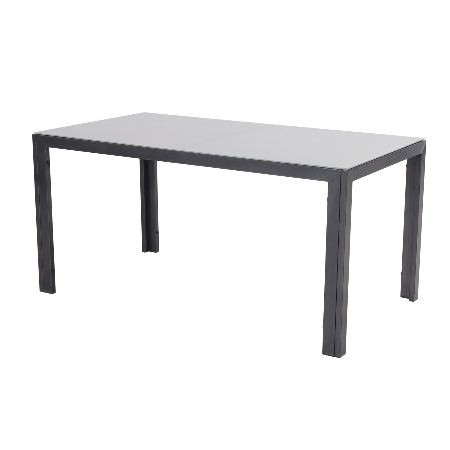 Aluminium Dining Tisch Santiago 150 x 80 x 74 cm mit Strukturglasplatte