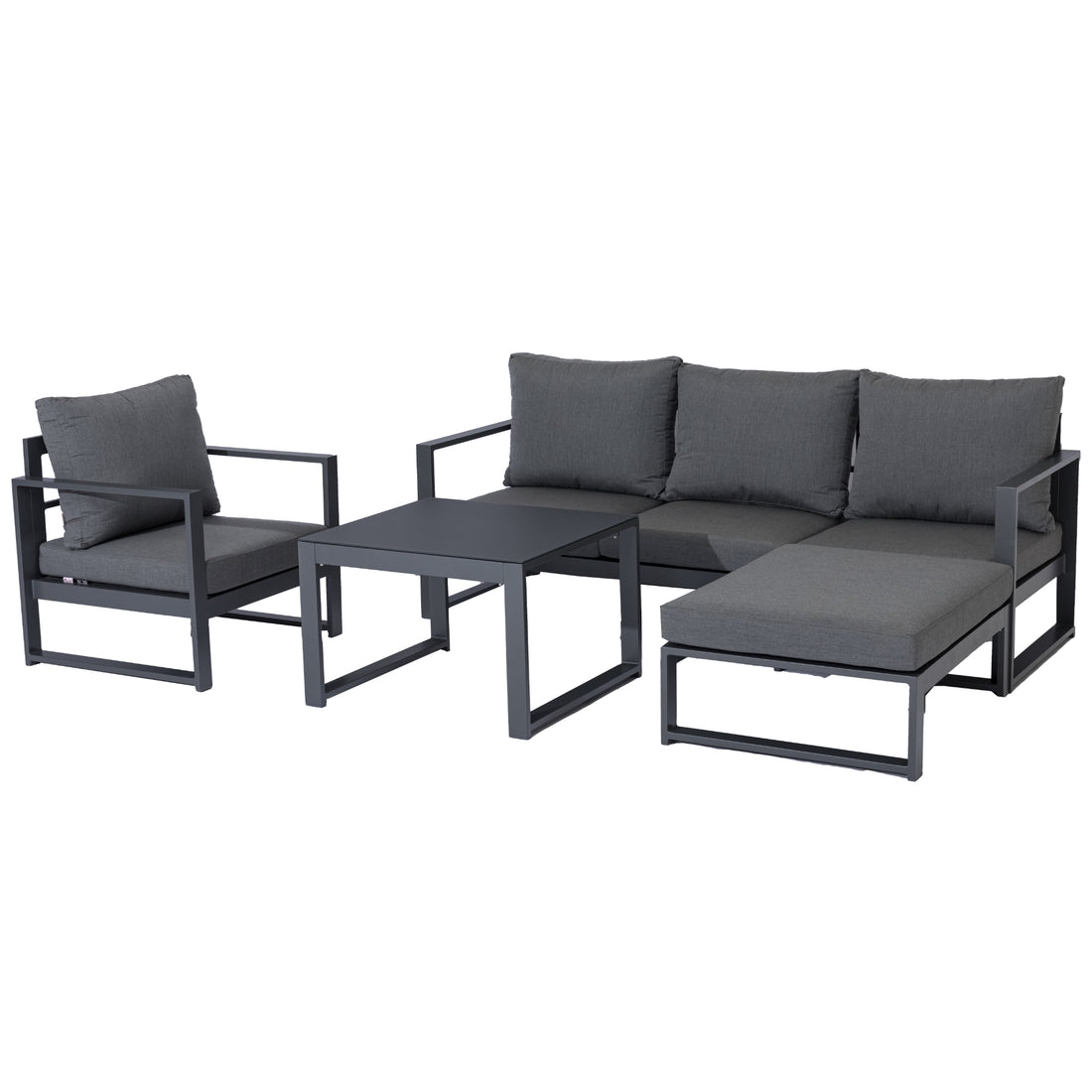 XXL Aluminium Lounge Set Belize inkl. Sessel und Hocker mit Sunbrella ® Kissen Wetterfest