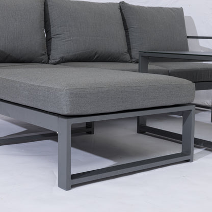 XXL Aluminium Lounge Set Belize inkl. Sessel und Hocker mit Sunbrella ® Kissen Wetterfest