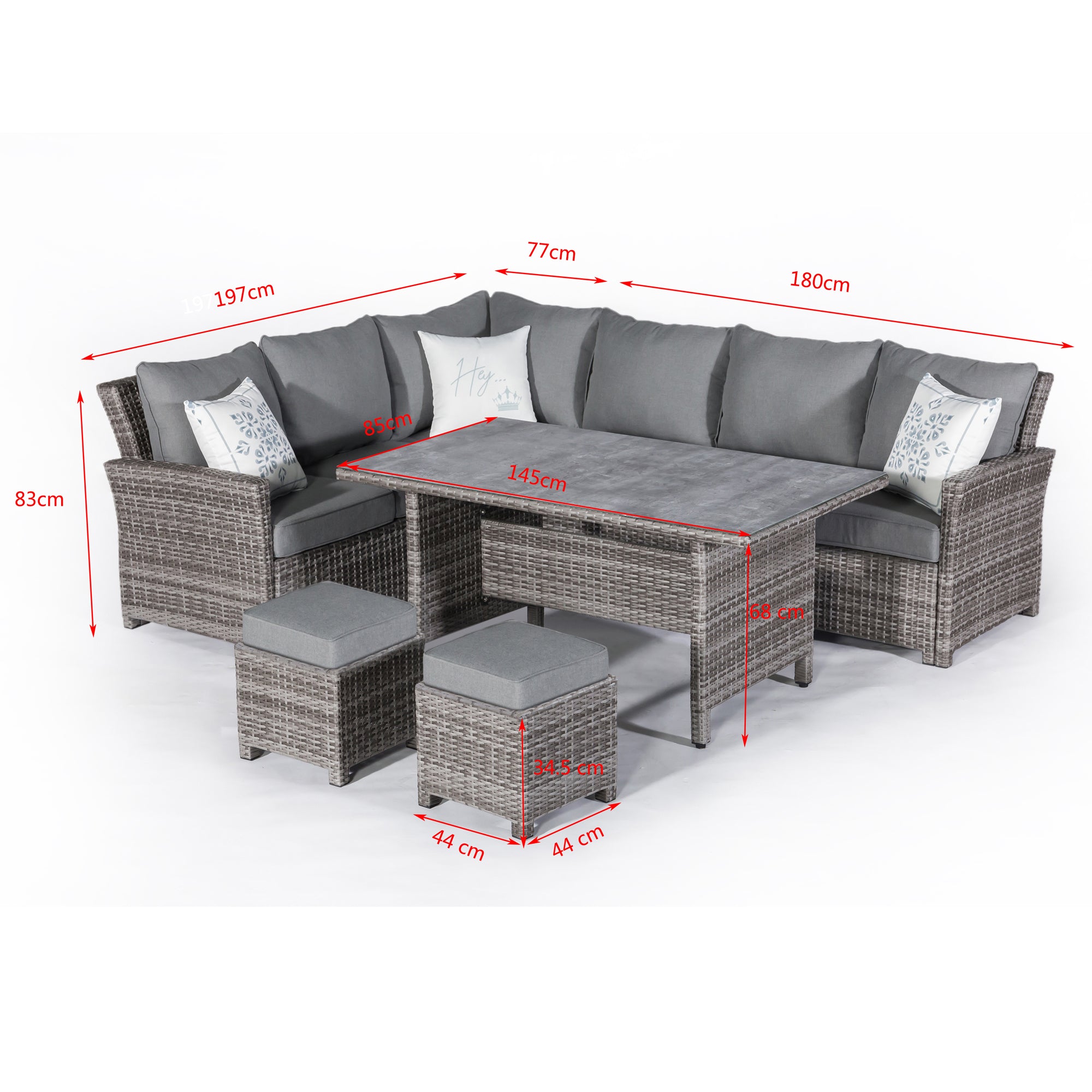 SUMMER SALE ☀️⛱️🏝️  Premium Dining Lounge Set Havanna Luna variabel stellbar inkl. XL Lounge Sessel