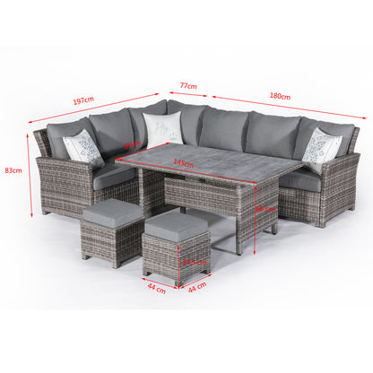 SUMMER SALE ☀️⛱️🏝️  Premium Dining Lounge Set Havanna Luna variabel stellbar inkl. XL Lounge Sessel