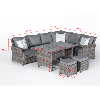 SUMMER SALE ☀️⛱️🏝️  Premium Dining Lounge Set Havanna Luna variabel stellbar inkl. XL Lounge Sessel