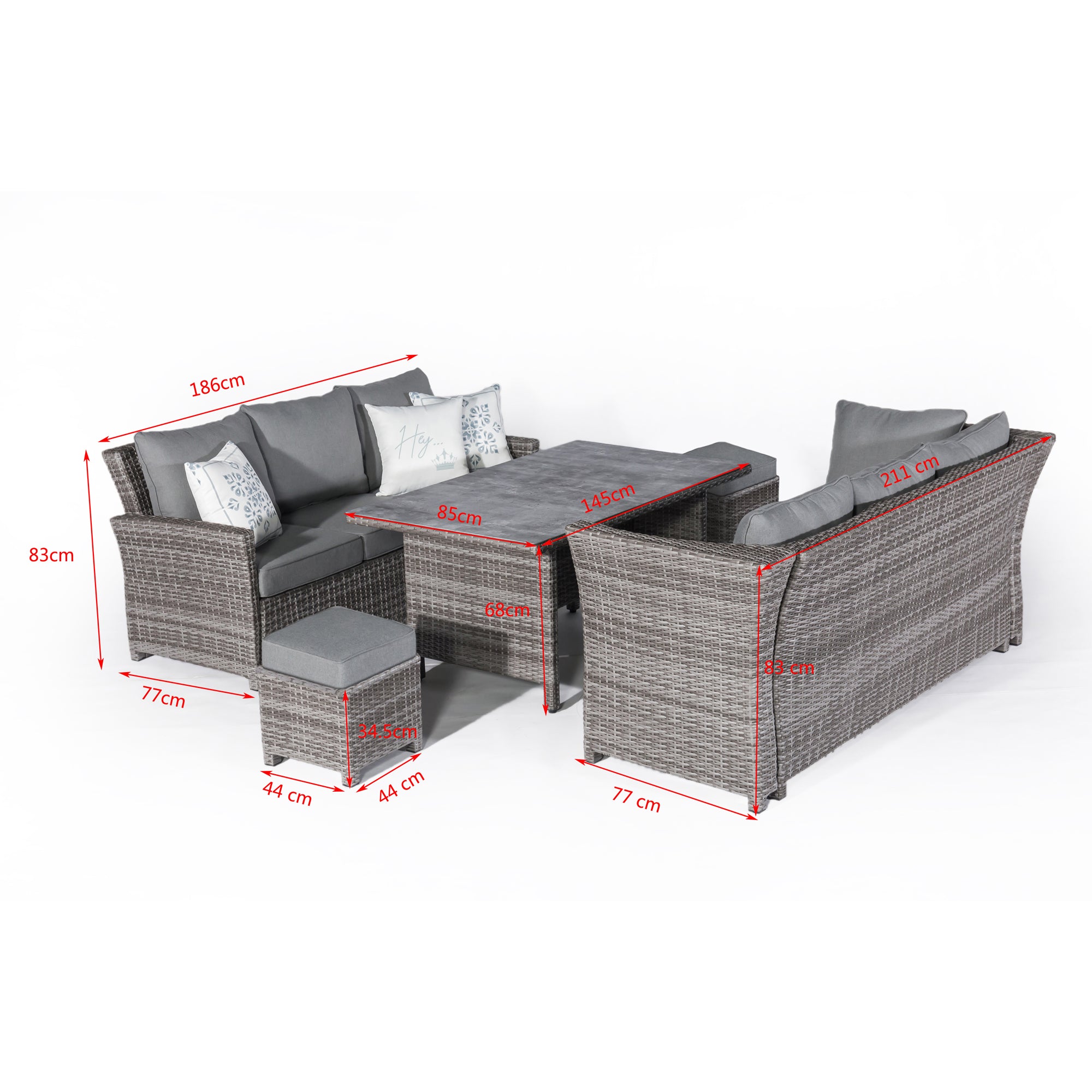 SUMMER SALE ☀️⛱️🏝️  Premium Dining Lounge Set Havanna Luna variabel stellbar inkl. XL Lounge Sessel