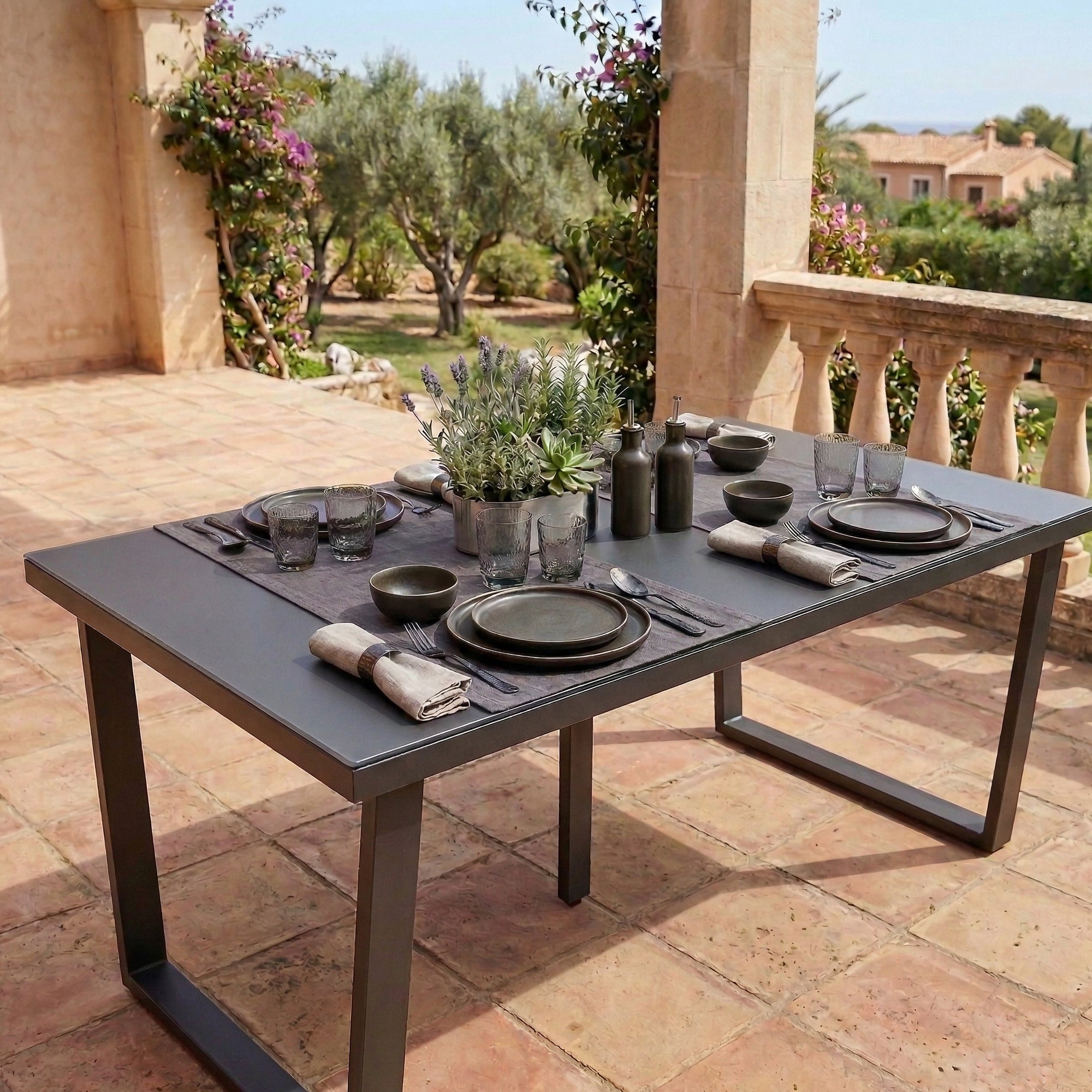 7-tlg. Premium Dining-Set Manhattan / Ravello – Für genussvolle Stunden unter freiem Himmel