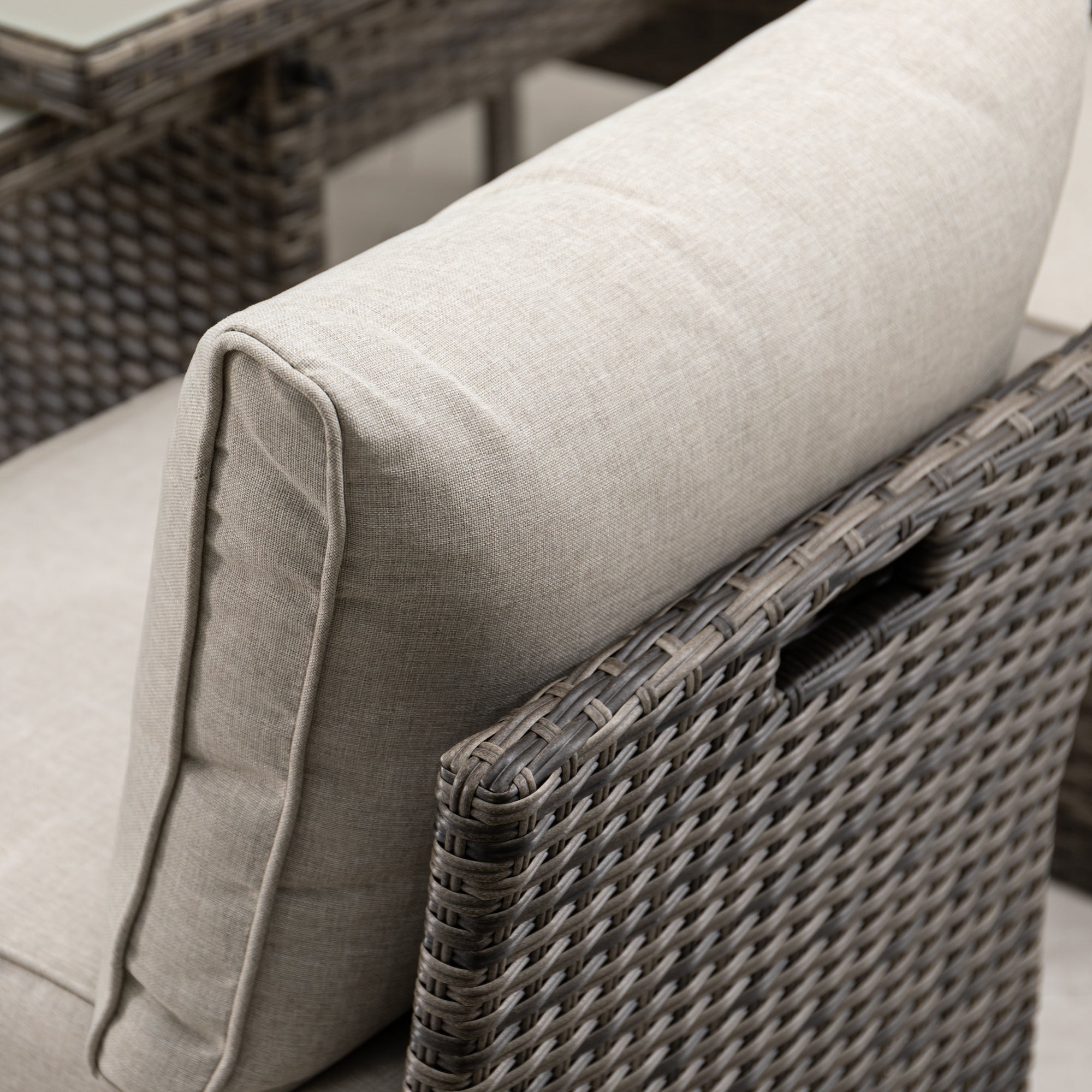 XXL Dining Eck-Lounge Set Monza inkl. Sessel mit ausziehbarem Tisch beidseitig stellbar