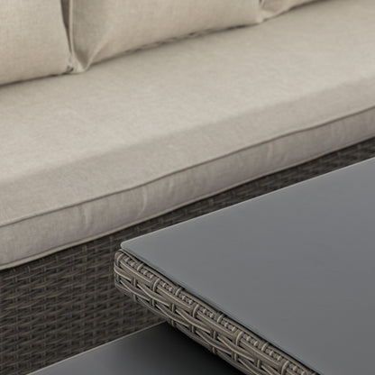 XXL Dining Eck-Lounge Set Monza inkl. Sessel mit ausziehbarem Tisch beidseitig stellbar