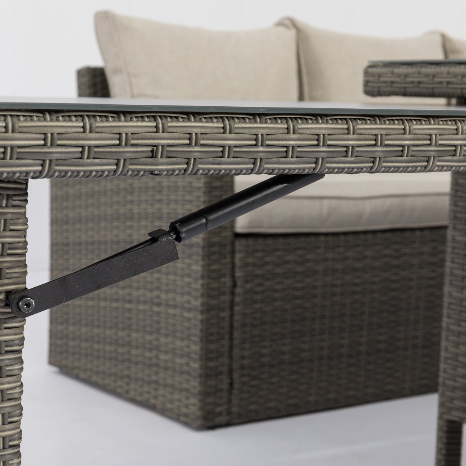 XXL Dining Eck-Lounge Set Monza inkl. Sessel mit ausziehbarem Tisch beidseitig stellbar