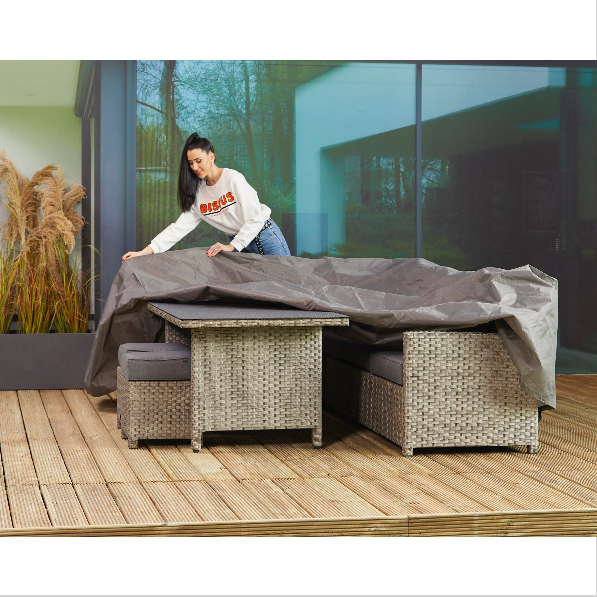 Premium Schutzhülle Gartenmöbel Lounge Set 220x160x75 cm