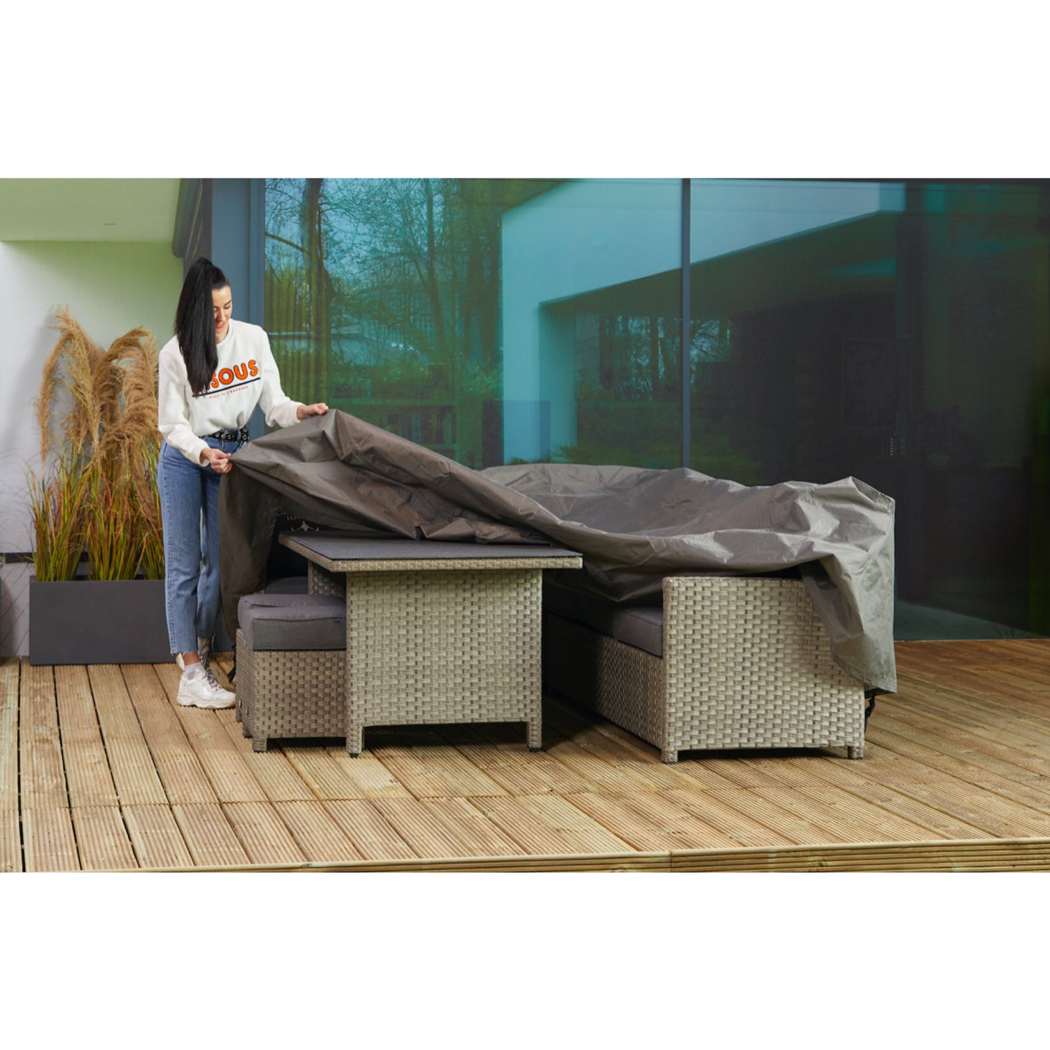 Premium Schutzhülle für Gartenmöbel Dining Eck Loungeset - 270x210x80 cm