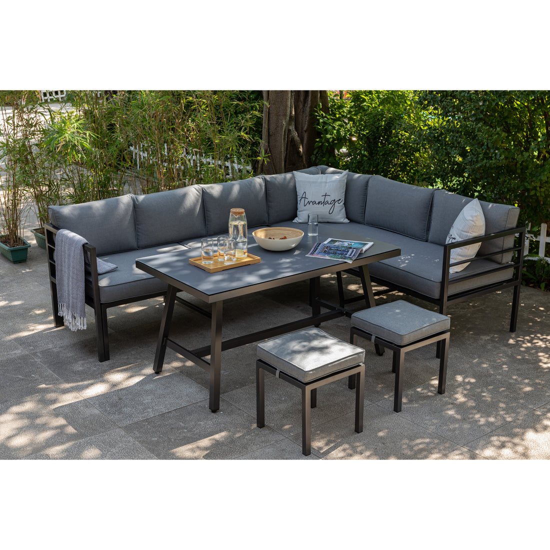 Alu Dining Lounge Set Lardo mit  3in1 Funktion / Wetterfest