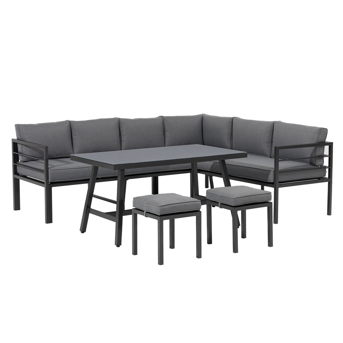 Alu Dining Lounge Set Lardo mit  3in1 Funktion / Wetterfest