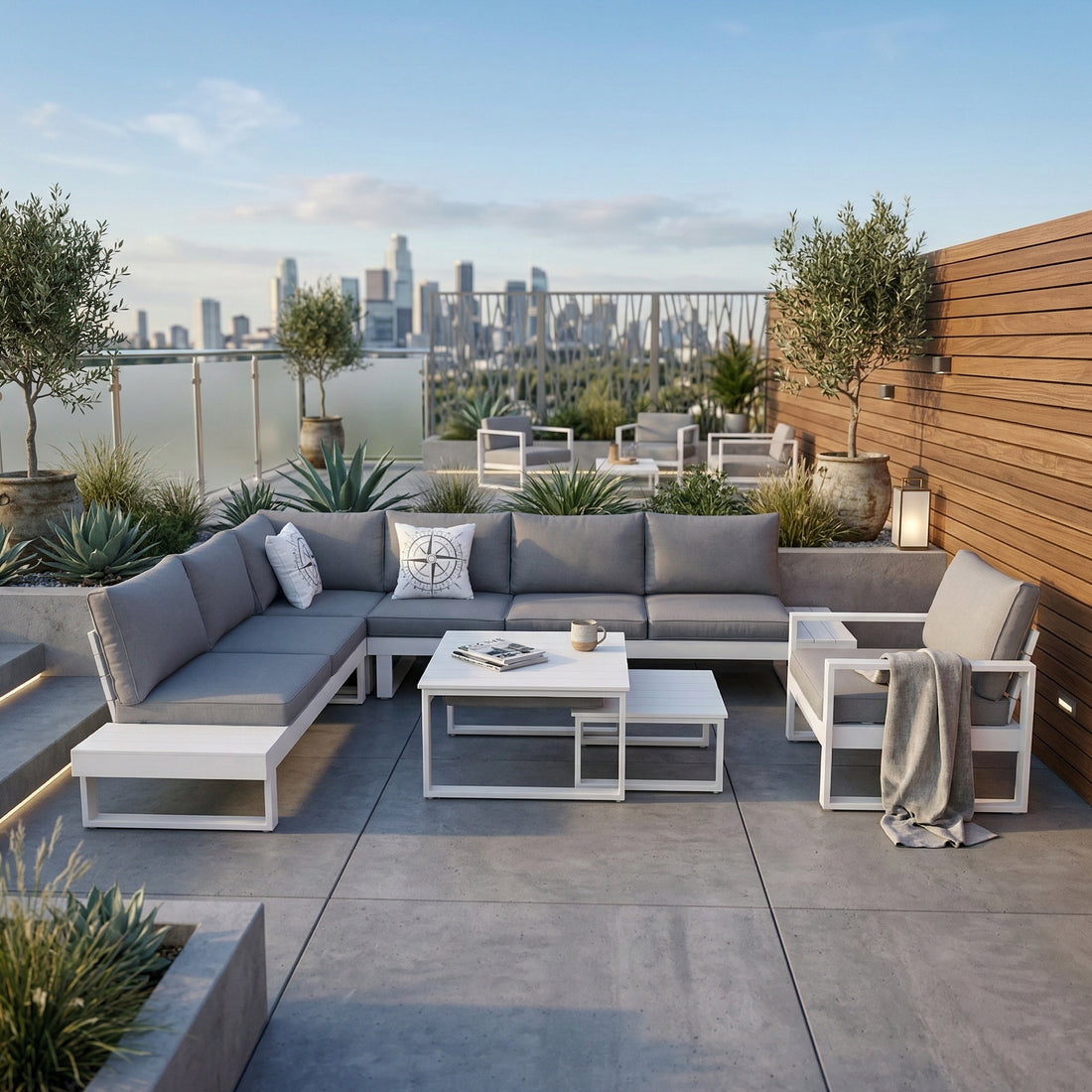 *AKTUELL IN DER WERBUNG* Premium Designer Aluminium Lounge White Baracoa / Modern &amp; voll im Trend