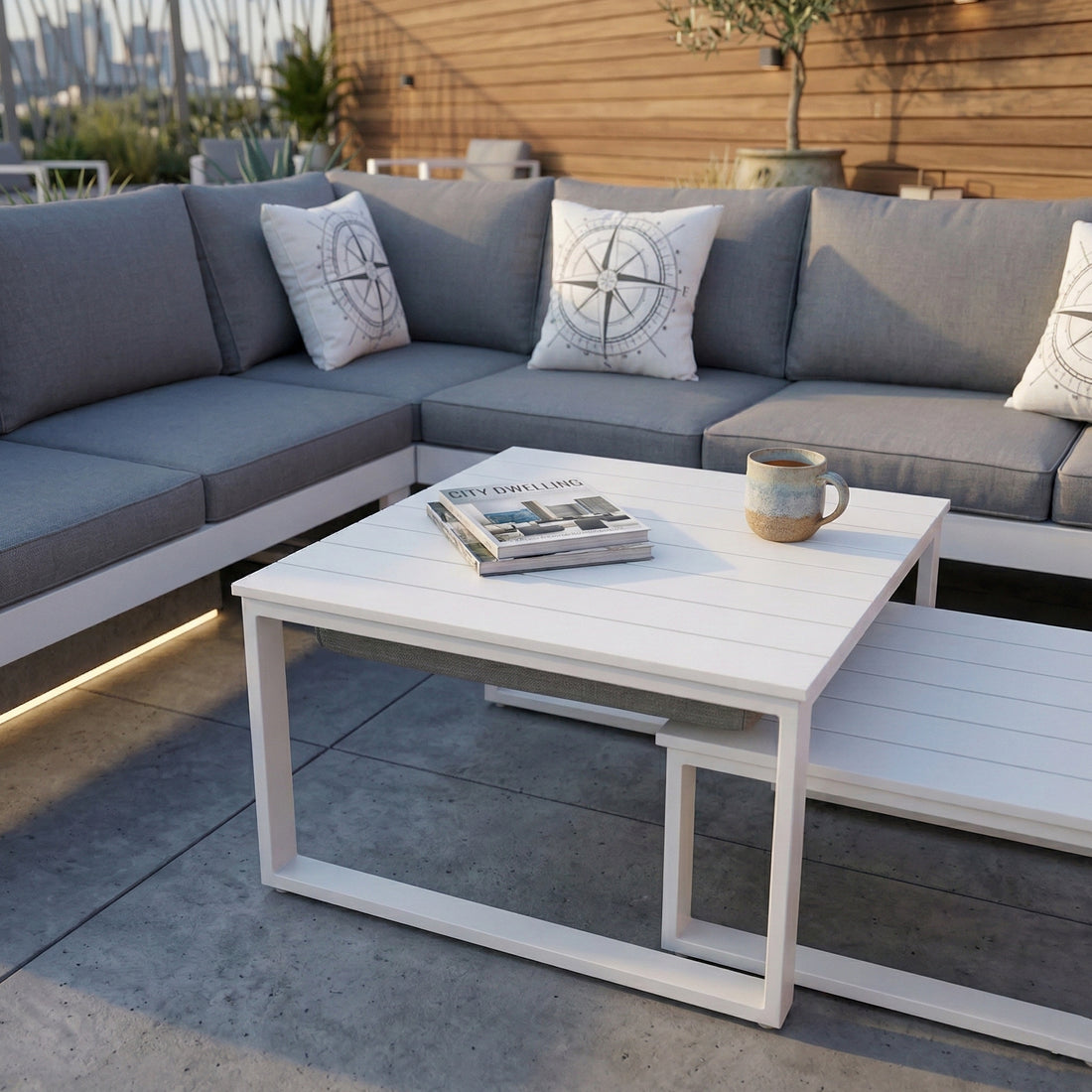 *AKTUELL IN DER WERBUNG* Premium Designer Aluminium Lounge White Baracoa / Modern &amp; voll im Trend